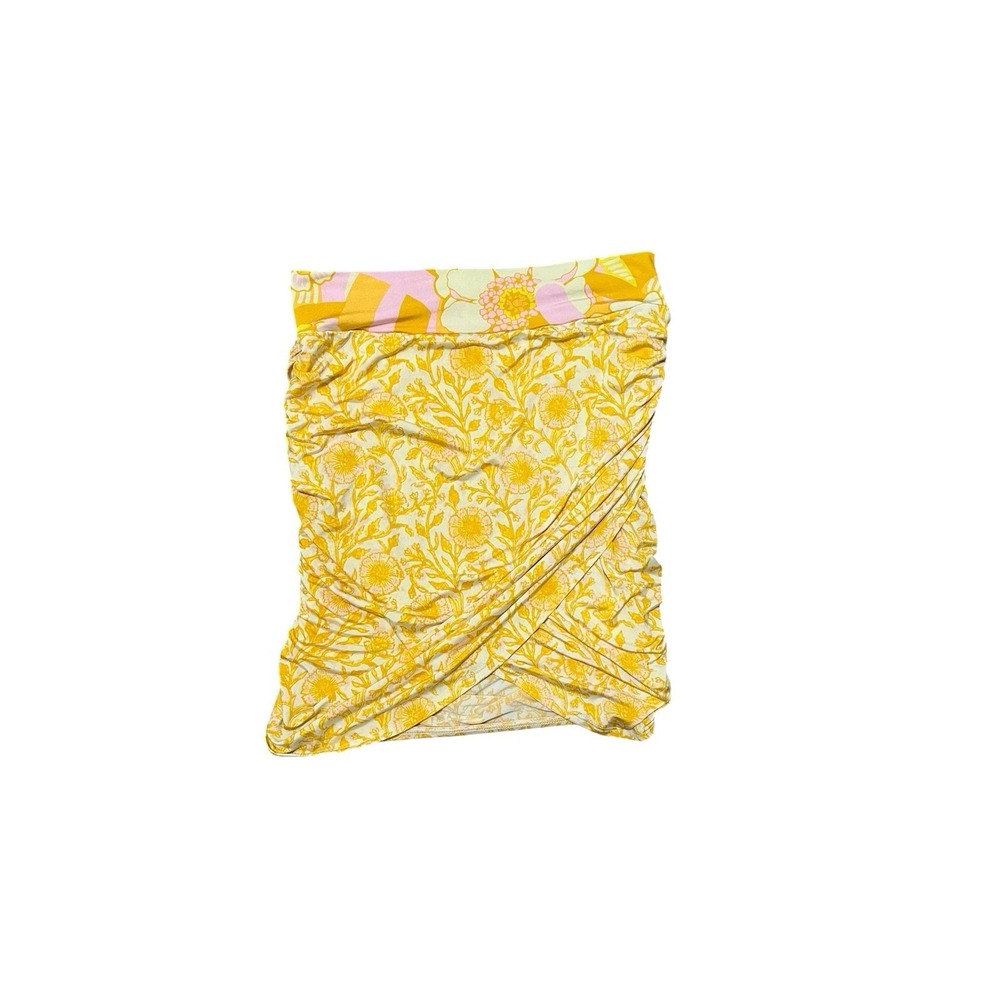 Free People Gold Floral Tulip Skirt‎ S